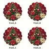 Juego de 4 Manteles Individuales Redondos de Comercio Exterior Tenu, Manteles Individuales de Árbol de Navidad Rojos, Estampado de Decoración Navideña, Antideslizantes y Duraderos