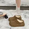 Botas de nieve de algodón para mujer Little Potato Birkenstock de comercio exterior transfronterizo, nuevos modelos de otoño e invierno, con forro polar añadido, engrosadas, cálidas, antideslizantes e impermeables