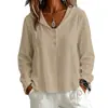 2026 Otoño/Invierno Nuevo Moda Casual Transfronteriza Europea y Americana de Color Sólido con Botones y Capucha Camisa de Manga Larga Top para Mujer