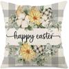 Funda de almohada caliente de Pascua transfronteriza funda de almohada decorativa funda de almohada de lino de primavera material venta directa de fábrica