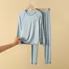 Pijama Infantil de Modal Primavera e Outono Conjunto de Roupa Íntima Fina para Meninos Mais Velhos Roupa de Casa Conjunto de Roupa Íntima Térmica para Meninos