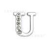 Cuentas de letras de medio diamante, accesorios de joyería para bricolaje, pulsera con letras, cadena para teléfono móvil, llavero con diamantes de imitación, accesorios con letras en inglés