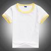 Camiseta de cuello redondo para foto Camiseta infantil de algodón Lycra de manga corta en blanco con cuello redondo camiseta cultural camiseta publicitaria ropa de clase ropa de jardín ropa de actividad