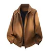 Jaqueta Corta-Vento Impermeável Estilo Americano Gola Alta Masculina Outono Inverno 2026 Nova Curta Resistente para Homem Jaqueta Casaco Outdoor Masculino