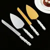 Mango de Cerámica Perlada Acero Inoxidable 430 Set de Espátula Cuchillo para Pastel Creativo Horneado Cuchillo para Queso Espátula para Pizza Vajilla de Postre