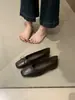 Versión de Piel de Cordero~Negro Francés Slip-on Puntas Redondas Planos Mujer Tacón Bajo Moda Viaje Lazo Bailarinas