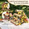 Suporte de Cupcake de Madeira Transfronteiriço, Suporte de Exibição de Lanches de Frutas em Camadas para Festa, Suporte de Exibição de Figuras de Caixa Surpresa