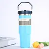 Taza de doble capa con aislamiento al vacío 304 transfronteriza, taza de coche portátil, taza de hielo térmica y de aislamiento en frío para exteriores, venta al por mayor