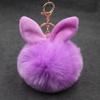 Enfeites de pelúcia orelhas de coelho fofas bola de pelo chaveiro bolsa de pele sintética orelhas de mola acessórios de bola de pelo