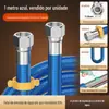 Tubo Ondulado de Aço Inoxidável 304 Mangueira de Gás Natural para Água Fria e Quente de 4 Pontos Tubo de Entrada de Água de Alta Pressão Tubo de Conexão para Aquecedor a Gás