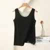Chaleco térmico de terciopelo alemán para mujer, nuevo de otoño e invierno, con forro de forro polar AB, ajuste ceñido, sin mangas, camiseta interior tipo tirantes