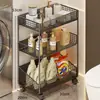 Estante de almacenamiento junto a la lavadora, estante de almacenamiento multifuncional con drenaje para el baño, estante de almacenamiento multicapa móvil para el inodoro