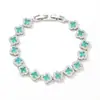 Pulsera de Moda Nicho Dopamina Gama Alta Flor de Hielo Trébol de Cuatro Hojas con Exquisito Microincrustación Circonita Grado 5A Diseño Hueco Joyería