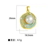 Pingente para Mulheres Estilo Pintura a Óleo Jardim de Monet Pingente Redondo de Flor para Mulheres Moda Elegante Simples Corrente para Clavícula Pingente Atacado