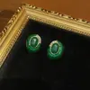 Cobre Chinês Ocidental Banhado a Ouro 18K Antigo Vintage com Design de Esmalte Verde Esmeralda com Design de Ágata Verde