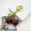Bolsa de Joias Cereja Chaveiro Pingente Cristal Resina Chaveiro de Carro Cereja de Metal Pingente Amazon