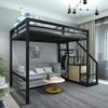 Nordic Simples Ferro Loft Cama com Armário Casa de Ferro Quarto Ferro Cama Homestay Apartamento Estudante Multifuncional Loft Bed