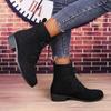 Botas de Mujer Estilo Británico Cómodas Suela Suave Tacón Bajo Planas Escarchadas Botines Cortos Retro Negro Correa