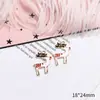 Accesorios de Joyería de Aceite de Gota Navideña DIY Colgantes Árbol de Navidad Papá Noel Muñeco de Nieve Reno Making Pulseras Collares