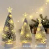 Set de tres piezas de aguja de pino flocado con luces Decoración de Navidad Regalo de Navidad al por mayor