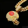 Joyería Europea y Americana Moda Pirata Equipo de Rugby Colgante Marca de Moda Estilo de Personalidad Versátil Collar Completamente de Diamante Venta al por Mayor