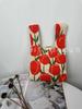 Nova bolsa de tecido voador bolsa de malha feminina saco de balde de lã japonês e coreano estilo All-match Hand-carried Casual Tote Bag Lunch Bag