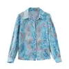 2026 Primavera y Otoño Nuevo Estilo Coreano Moda Reductora de Edad Manga Larga Estampada Elegante Talla Grande Camisa Top de Moda de Gama Alta