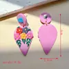Pendientes de Arcilla Blanda de Pascua Pendientes de Flor Hechos a Mano de Nicho de Gama Alta Pendientes de Flor Exagerados Bohemios