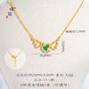 Pu Zuojiu no se desvanece, collar de tres calabazas con diamantes de tres colores en oro brillante de 24 k, cadena de clavícula, collar Fulu, cadena para el cuello para mujer