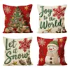 Venta Caliente de Amazon Funda para Cojín Decorativo Navideño Árbol de Navidad con Lazo Copo de Nieve Reno Decoración Funda para Cojín Decorativo Navideño Personalizado