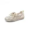Nuevos zapatos blancos de cuero de color sólido para mujer, para comercio exterior transfronterizo, zapatos planos básicos, zapatos deportivos casuales para estudiantes