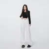 Jeans Pai Preto e Branco de Cintura Alta, Comprimento Cropped, Perna Reta, Perna Estreita Larga para Mulheres, Emagrecimento Primavera 2026