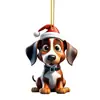 Nuevos Adornos Navideños de Alta Gama, Gorros Navideños Lindos de Alta Calidad, Colgantes de Perro Acrílicos que No se Desvanecen
