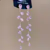 Brincos Pingente de Folha com Borla de Zircônia Agulha de Prata Gota d'Água, Brincos Stud Versáteis da Moda, Brincos Exquisitos de Luxo Leve de Alta Qualidade para Mulheres