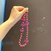 Kkbead Bohemio Estilo Callejero Ins Creativo Rayado Acrílico Corazón Cadena para Teléfono Correa Moda