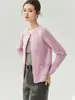 Top de punto base de cachemira y seda de morera para mujer, un suéter suave y estilizado, versátil y fácil de combinar, en un color blanco cremoso con cuello redondo