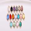 Fronteiriço Cobre Banhado a Ouro Luneta Cristal Oval Pingente Duplo Brincos Pendentes Anel Pulseira Colar Acessórios de Joalheria DIY Conectores