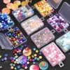 Contas para selos de cera octogonais, conjunto de 24 peças, peroladas, ecológicas, cores sortidas, embalagem em caixa transparente, selos de cera para atacado