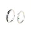 Anillo de Pareja Amor de Verano para Hombres y Mujeres Un Par de Anillos de Apertura de Hoja Simple de Diseño Nicho Mori