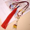 Accesorios de estilo antiguo cuello suave espalda larga Hanfu de nube traje antiguo vestido cara de caballo rojo collar Año Nuevo