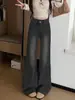 Jeans acampanados negros y grises para mujer, elásticos, nuevo estilo de verano, seleccionados cuidadosamente para figuras de talla grande en forma de pera, pantalones de campana de cintura alta adelgazantes