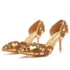 Sandálias de Noiva com Strass de 8cm Salto Fino Bico Fino Sandálias Vazadas de Duas Peças Comércio Exterior Tamanho Grande Sandálias de Noiva com Cristal para Mulheres