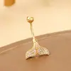 Moda Europea y Americana Personalidad Cola de Pez Circonita Piercing en el Ombligo Atuendo de Moda Artículo Sexy Nueva Joyería para el Ombligo de Amazon