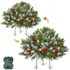 Nova árvore de Natal para plantar ao ar livre luminosa Amazon cross-border nova agulhas de pinheiro frutas vermelhas decoração de paisagem de quintal de Natal