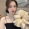 Anillo para el Cabello de Malla Doble Capa Oversize Anillo de Cuenco Grande Cuerda para el Cabello Simple Elegante Sentido de Alta Gama Flor para el Cabello Accesorios para el Cabello Versátiles para Mujer