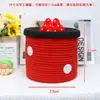 Cubo de la Fortuna para Sala de Estar, Cuenco del Tesoro, Cesta de Almacenamiento de Ropa para Dormitorio Tejida con Cuerda de Algodón, Cesta Redonda para Almacenamiento de Juguetes, Almacenamiento Decorativo