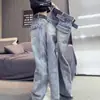 Pantalones Vaqueros de Pierna Recta con Dobladillo Curvo para Mujer Primavera 2026 Nuevos Americanos Tallas Grandes Chicas Gorditas Cintura Alta Adelgazantes Sueltos Pierna Ancha Pierna Recta