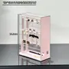 Soporte de Exhibición Transparente para Joyería Caja de Almacenamiento para Pendientes, Tachuelas, Anillos, Accesorios para Orejas, Collares, Estante de Almacenamiento Colgante, Caja de Joyería a Prueba de Polvo