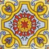 Azulejos Pequeños de Flores Amarillas 100X100 Azulejos de Flores Brillantes Esmaltados Mediterráneos Azulejos de Pared para Friso de Cocina Lavabo