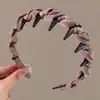 Diadema de verano con diseño texturizado para mujer, accesorio para el cabello de corona alta para uso diario, diadema de lujo de alta gama con dientes para mujer